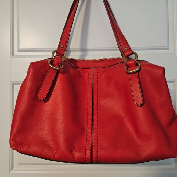 Cole Haan Leather Julianne Aura Orange Bag New - Picture 2 of 9
